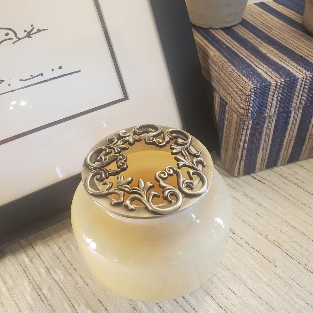 Silver Floral/Filagree Candle Topper